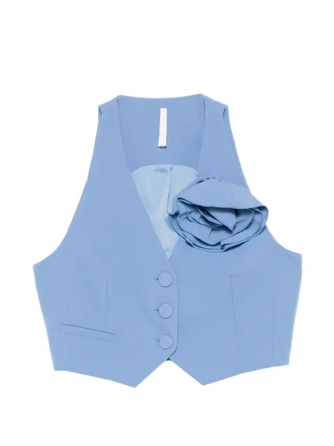 IMPERIAL floral-appliqué waistcoat Blue LD42LHX