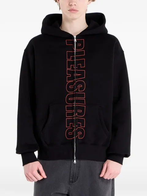 Pleasures zip hooded sweater Black P25W035