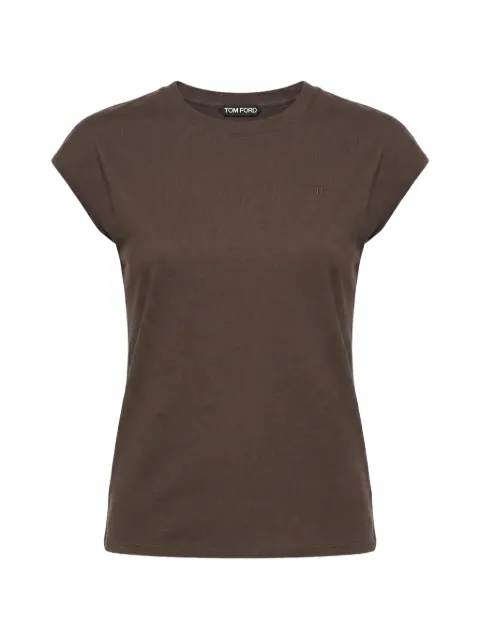 TOM FORD logo-embroidered T-shirt Brown TSJ629JEX180