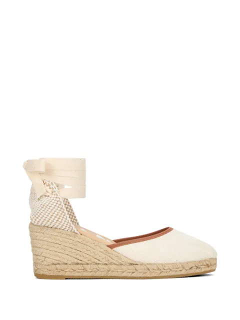Manebi tie-fastening wedge espadrilles Neutrals X10WL