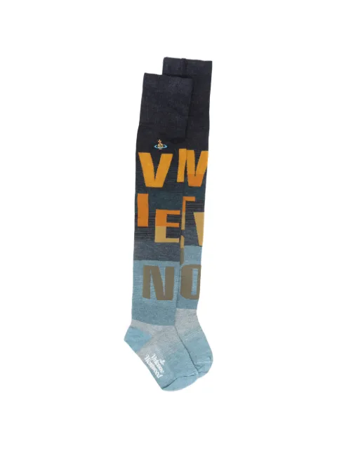 Vivienne Westwood logo-lettering socks Blue 81040009K006E