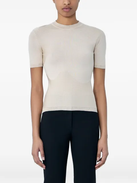 SKIN SERIES short-sleeve fine-knit T-shirt Neutrals SEAWEEDSILKBASELAYER