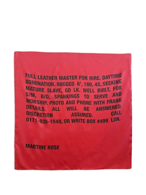 Martine Rose logo-lettering scarf Red 1191WF08100
