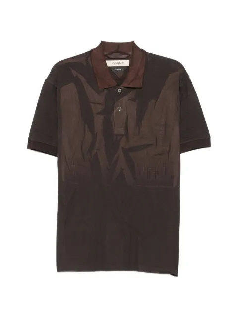 JiyongKim sun-faded cotton polo shirt Brown JKESGB08