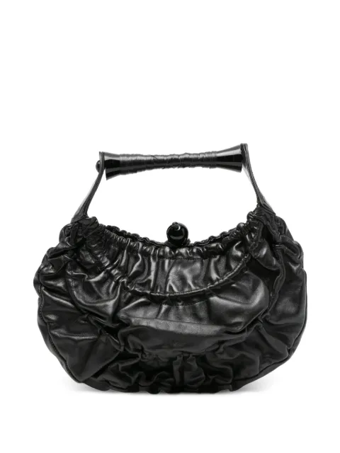 Giorgio Armani Pre-Owned 2000 ruched leather tote bag Black GA600AWA