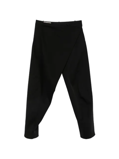 JiyongKim wrap-front trousers Black JK26SSPA15