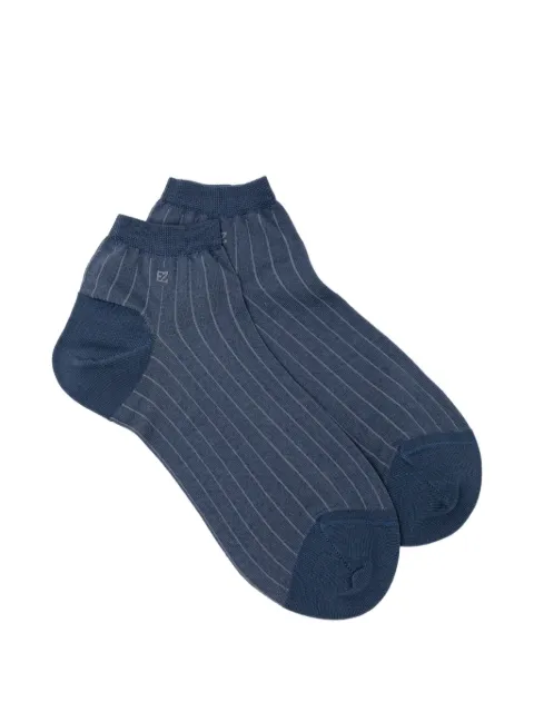 Zegna pinstriped ankle socks Blue N5V020110