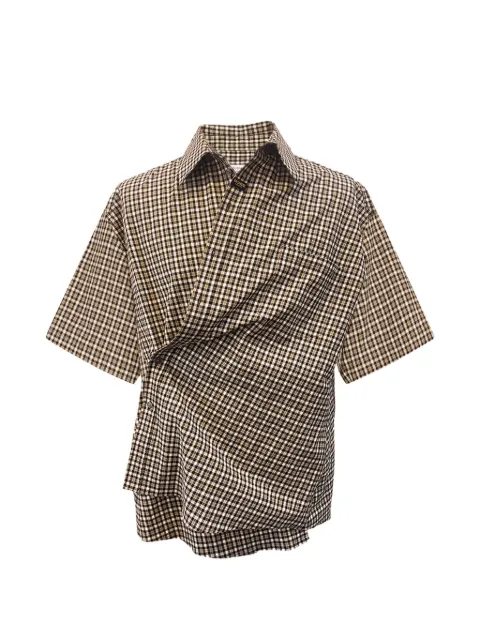 Martine Rose check-pattern short-sleeve shirt Green 440WS41064