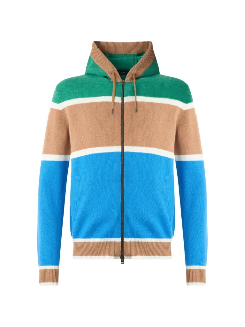 Herno zip-up striped knitted hoodie Blue MC0001UNW71011