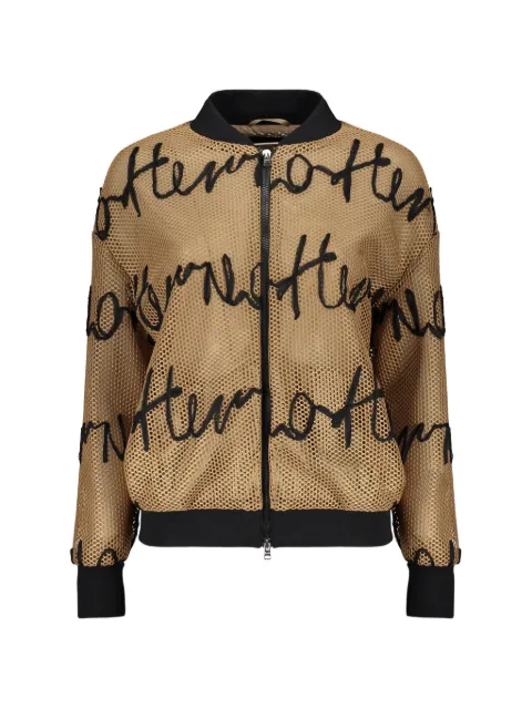 Herno logo-appliqués bomber jacket Neutrals GI000193D12511