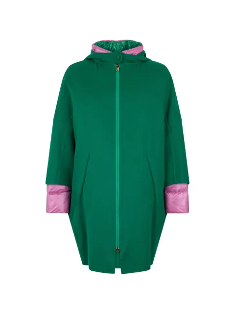 Herno contrasting-cuff single-breasted coat Green PI0011DNW39001