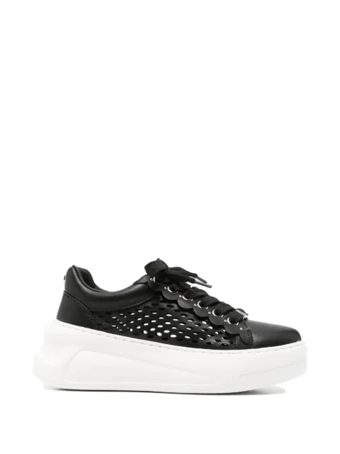 Cult Nirvana cutout leather sneakers Black CLW467600