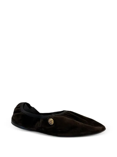 Versace medallion-detail flat shoes Brown 10241651A17836