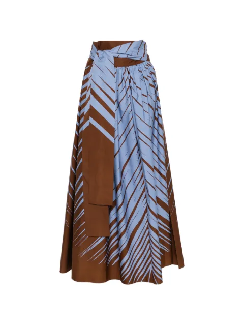 CO.GO abstract-print maxi skirt Blue CN200CO129