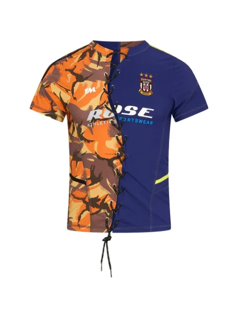 Martine Rose camo-print lace-up T-shirt Blue 168JT16208