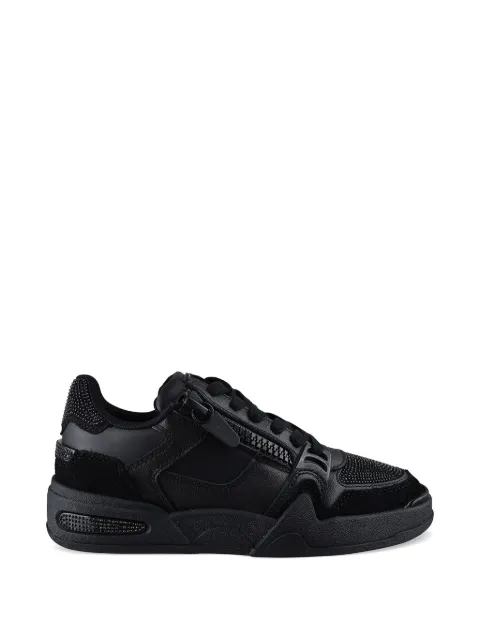 Giuseppe Zanotti Ghost rhinestone zip leather sneakers Black RW50007001