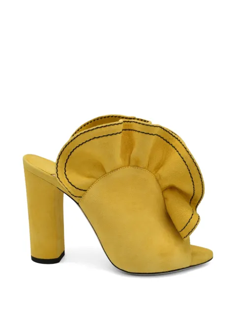Jimmy Choo Haile ruffled suede sandals Yellow HAILE100SUE