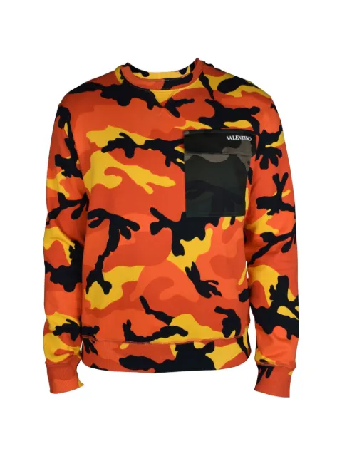 Valentino Garavani camo pocket sweater Orange VMF11E3LY
