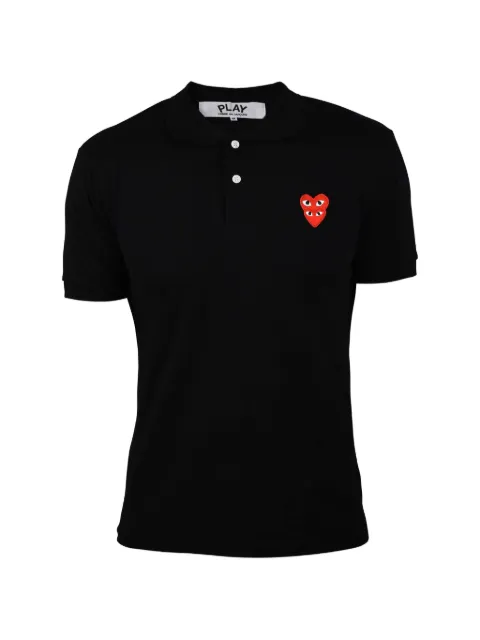 Comme des Garçons Homme heart-embroidery polo shirt Black AZT290051