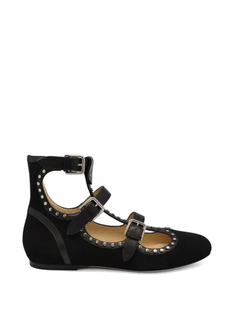 Jimmy Choo Hartley stud-embellished ballet flats Black HARTLEYSUE