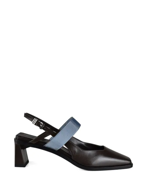 Anest Collective square-toe contrast-strap mules Brown 2SSWS2015008