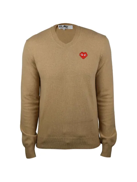 Comme Des Garçons Play heart V-neck sweater Neutrals AZN08205136