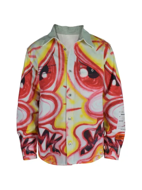 Heron Preston chest-pocket denim jacket Red HMYD001F20DEN0020130