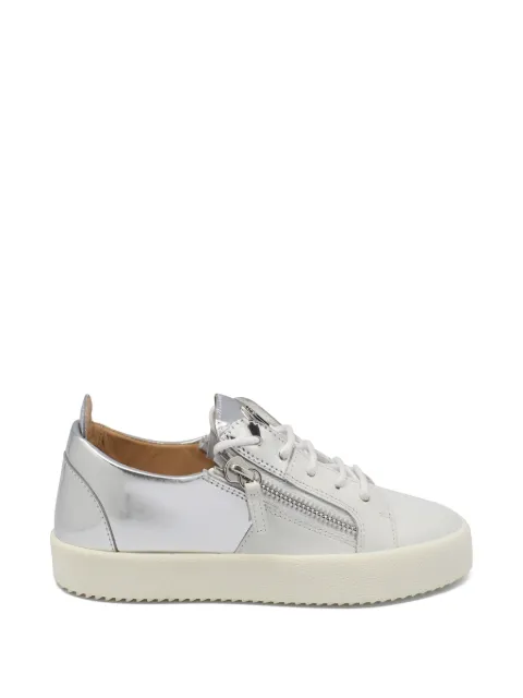 Giuseppe Zanotti Double zip leather sneakers White RS80053