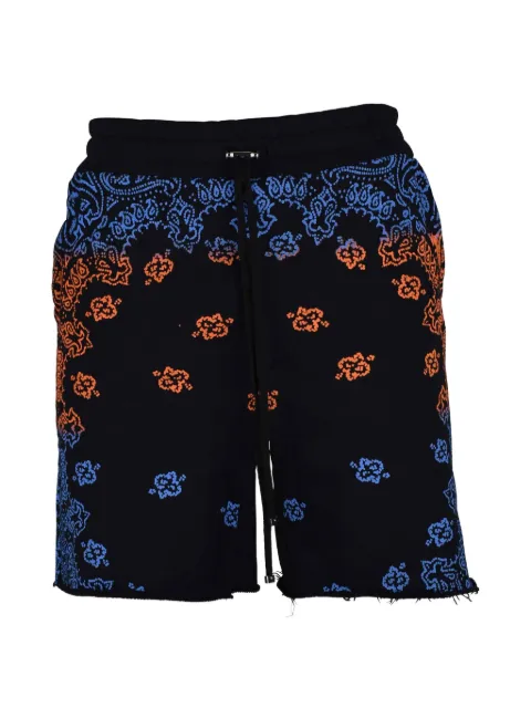 AMIRI bandana-print logo-patch shorts Black PF22MJB082