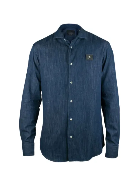 Philipp Plein logo-patch denim shirt Blue MDP0035PTE012N