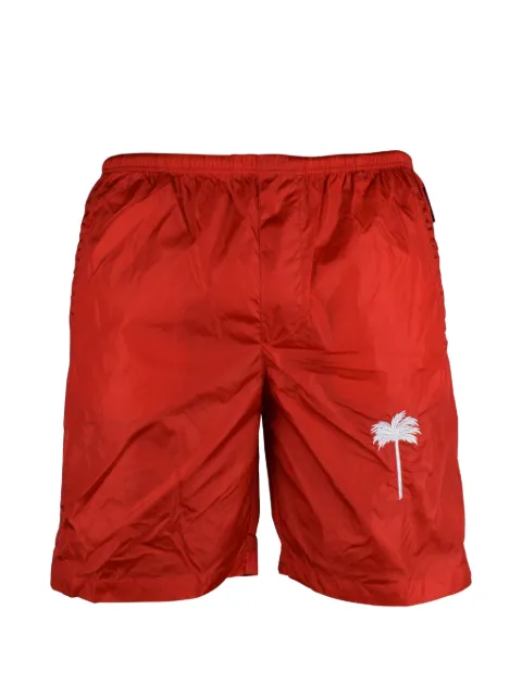 Palm Angels palm-tree embroidered swim shorts Red PMFA006E20FAB0042