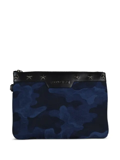Jimmy Choo Derek star-embellishment clutch bag Blue DEREKMINIBLEUCAMOUFLAGE