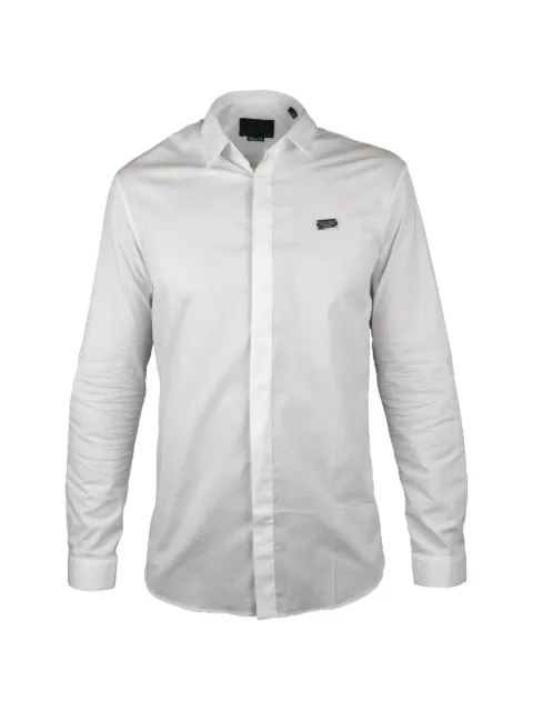 Philipp Plein Iconic badge shirt White P20CMRP1189PTE012NBLANCDISSIMULE
