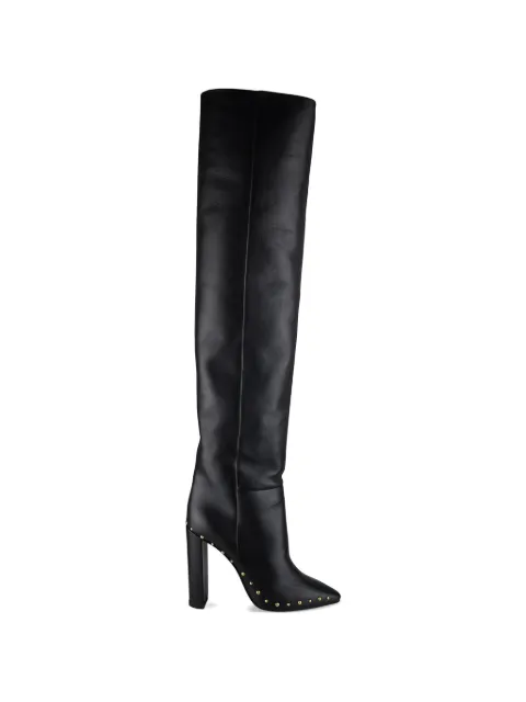 Saint Laurent pointed-toe leather boots Black BOTTES76CUIRNOIR