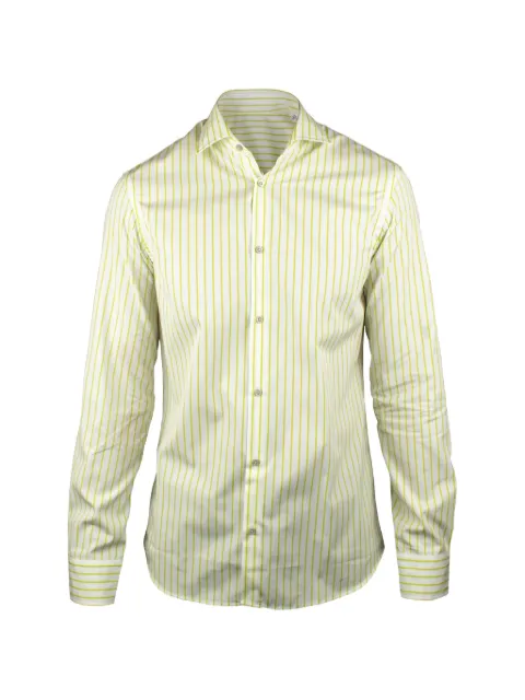 Moorer striped-pattern shirt White CHEMISEBLANCHERAYURESVERTES2
