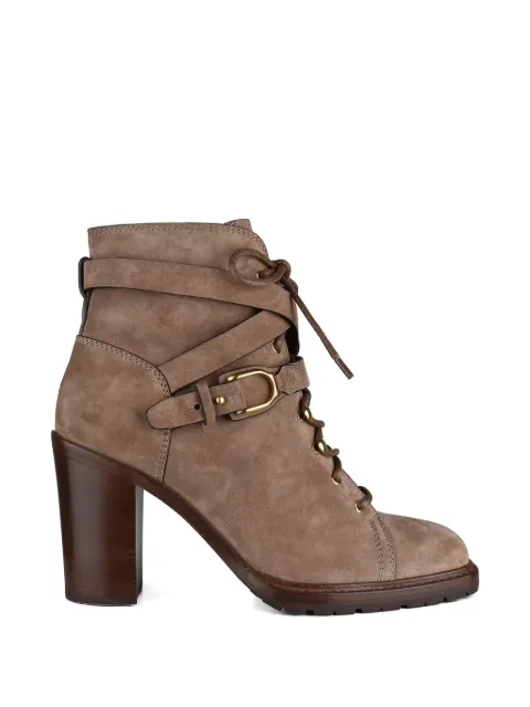 Lauren Ralph Lauren Evarista laces buckle ankle boots Brown 600958