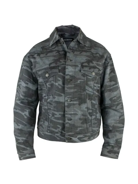 Balenciaga camouflage denim jacket Grey 620731TJW55