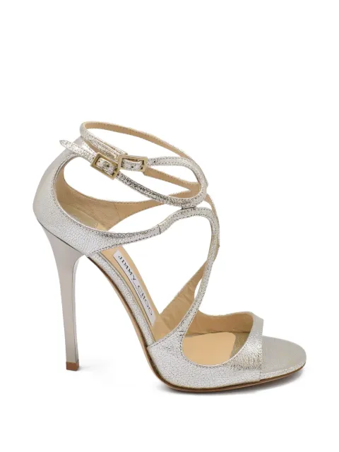 Jimmy Choo buckled strap lance sandals Silver LANCEGLE3
