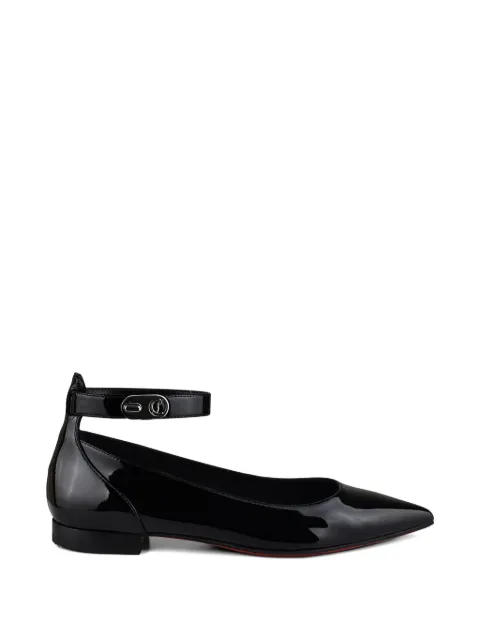 Christian Louboutin ankle strap pointed ballerinas lock Black 1230288B439W51