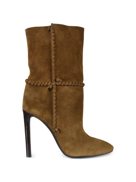 Saint Laurent lacing leather boots Brown MICA105BOOTS