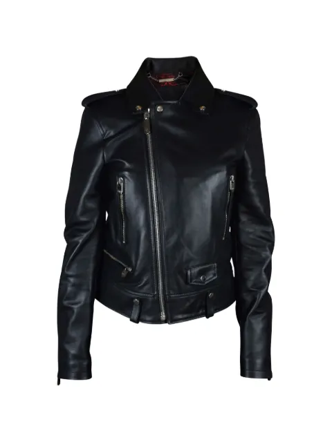 Philipp Plein silver zip jacket Black VESTEPPCUIRFEMME5