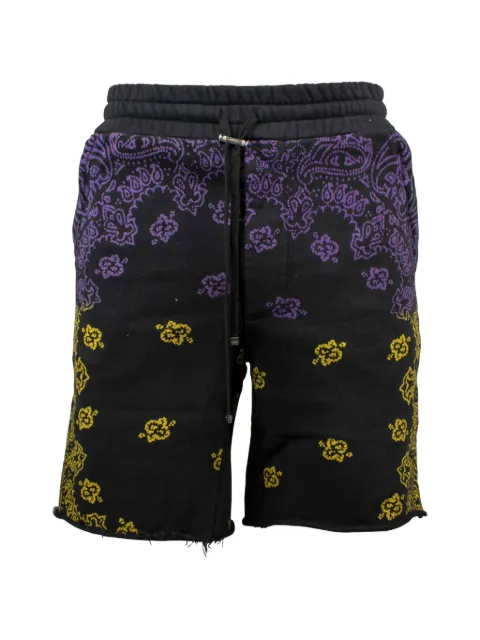 AMIRI bandana print logo patch shorts Black PF22MJB082925