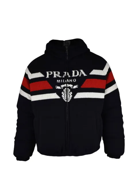 Prada logo-embellishment padded jacket Blue SGC01710PAF0002