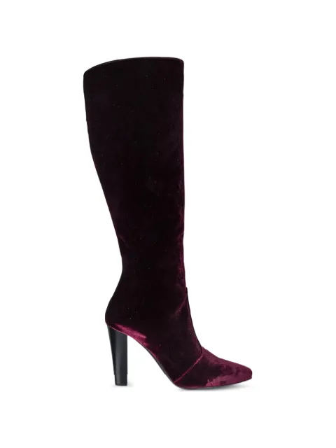 Saint Laurent lily velvet boots Red 440813GJA006032