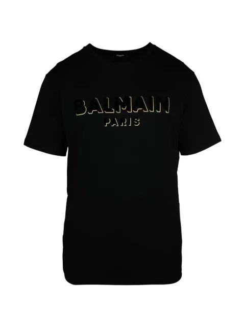Balmain oversized textured logo T-shirt Black AH1EG010BB99