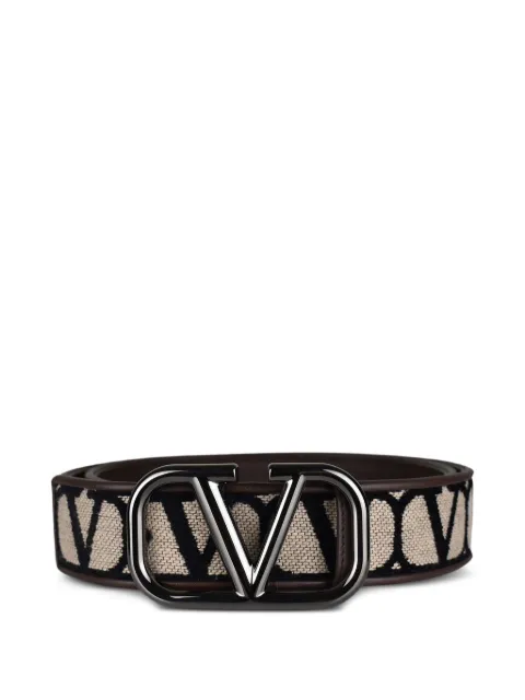 Valentino Garavani monogram vlogo canvas belt Neutrals YT0SB3BQB