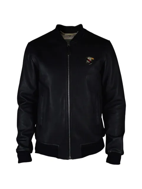 Philipp Plein zip bomber jacket Black PPBOMBERAIRFORCE