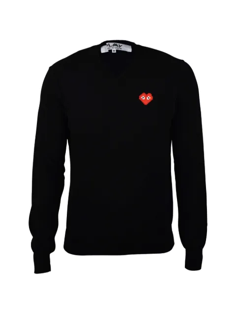 Comme Des Garçons Play V-neck heart sweater Black AZN08205112