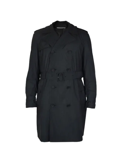 Valentino Garavani button closure belted trench coat Black VCH29041W