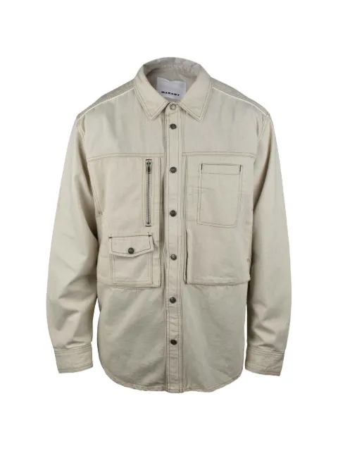MARANT exposed seams denim jacket Neutrals IMARW3VKOWHS2AAA00